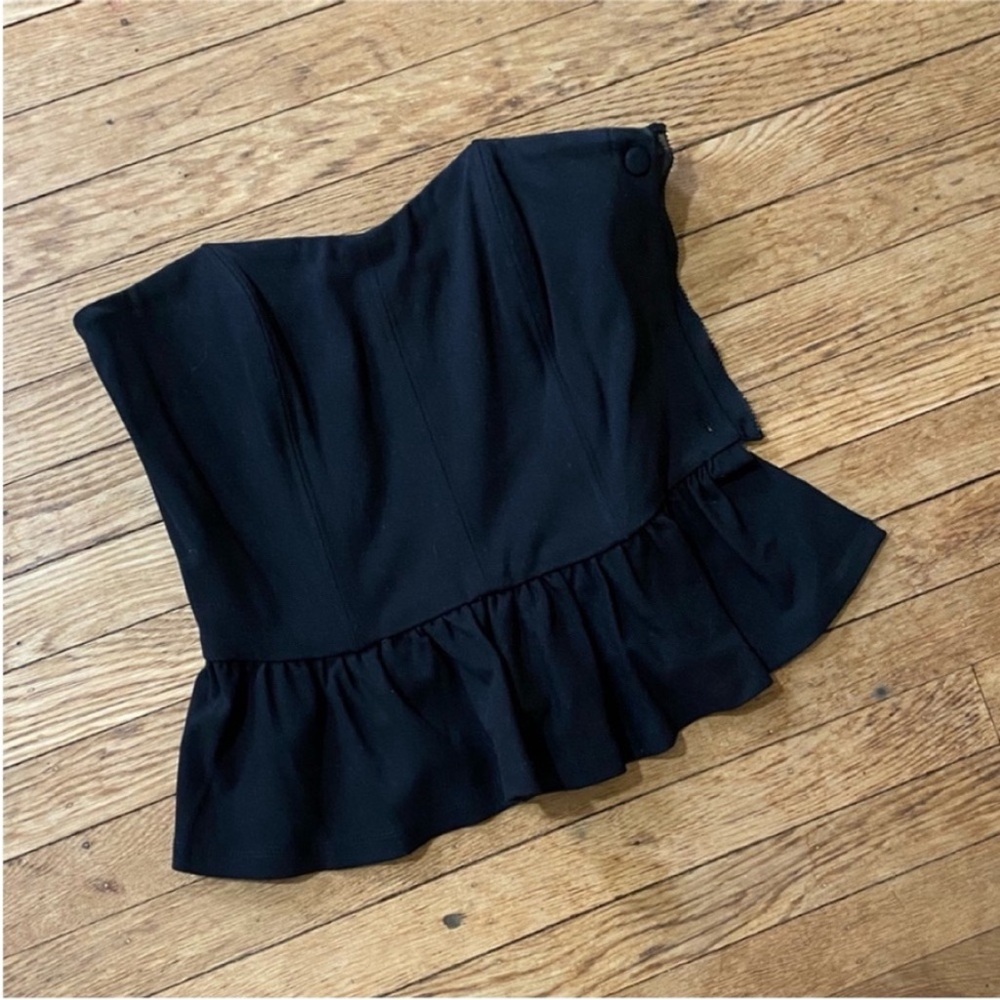 Club Monaco Peplum Strapless Top Size Medium
